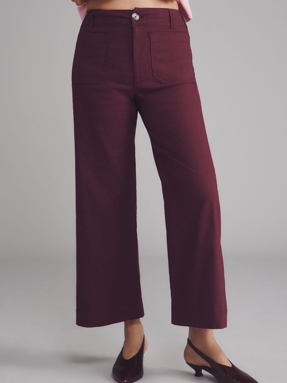 Maeve Bow Pocket Wide-Leg High-Rise Pant